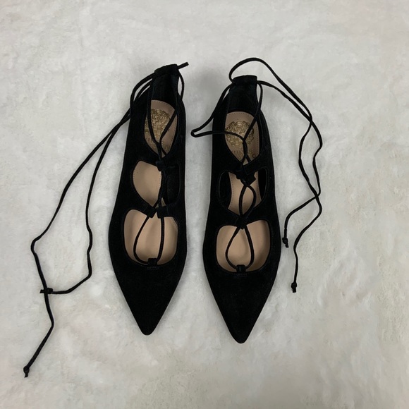 Vince Camuto Black Suede Emmari Pointed Toe Flats - Picture 7 of 7